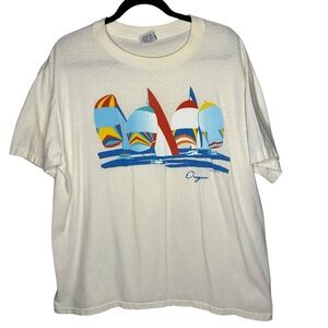 AMERICAN VINTAGE | Poly Tees 1988 Oregon Sailboat Single Stitch Tee - Sz XL